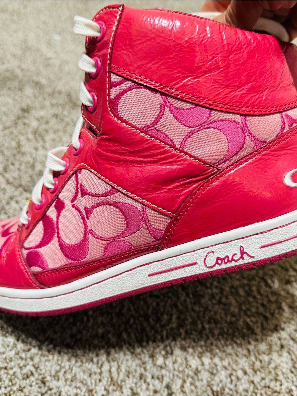 Coach Norra High-Top Sneaker Q388 Women's Sz 9 Signature Shoes F0007 - Picture 4 of 9